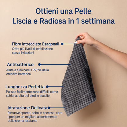 Asciugamano Esfoliante Nessa – Pelle più liscia, doccia dopo doccia
